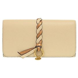 Chloé Chloe Leather Beige Long Wallet Beige