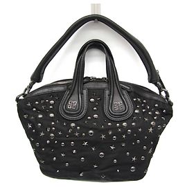 Givenchy Nightingale Small Star Studs Women's Polyester Handbag,Shoulder Bag Black Black