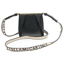 Stella Mc Cartney Borsa a spalla in ecopelle nera Micro Stella Logo per donne di Stella McCartney Nero