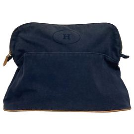 Hermès HERMES Bolide TGM Canvas Mini Pouch Navy Women's Navy blue