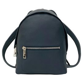 FENDI Chiodo Selleria Leather Backpack/Daypack, Navy, Navy blue