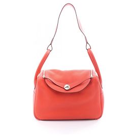 Borsa a Spalla Hermès Lindy in Pelle Taurillon Clemence, Rossa, per Donne Rosso