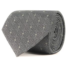 LOUIS VUITTON Monogram Silk Cravate Tie, Gray, Men's, Brown