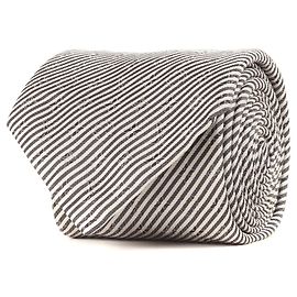 LOUIS VUITTON Monogram Regimental Silk Cravate Tie in Silver and White for Men, White