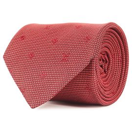 LOUIS VUITTON Corbata de Seda Monograma Rojo Oscuro para Hombres, Roja