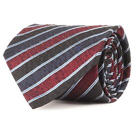 LOUIS VUITTON Regimental Silk Cravate Tie in Navy, Black, and Red for Men, Black