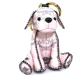 MCM Charm Hund Leder Rosa Herren Damen Pink
