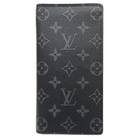 LOUIS VUITTON Cartera Larga para Mujer Portefeuille Brazza Monogram Eclipse Negro Negro
