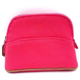 Hermès Hermes Bolide Pouch Mini Canvas Women's Hibiscus Pink Pink
