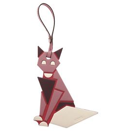 Tod's Bag Charm Fox Keychain Leather Pink Tsune 'S Pink