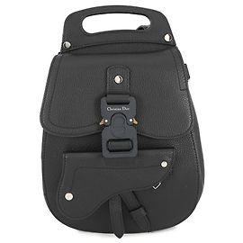 Christian Dior Gallop Leather Backpack Black Black