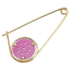 Broche LOEWE Meccano em couro revestido de ouro e roxo para mulheres Roxo