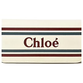Chloé Chloe Wallet Long VICK White Natural White