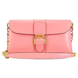 Delvaux Women's Leather Chain/Shoulder Wallet Pink Pink