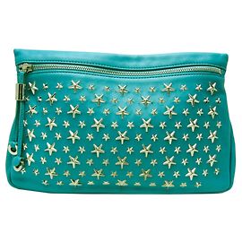 Bolsa de mão de couro com studs ZENA para mulheres da Jimmy Choo, verde Verde