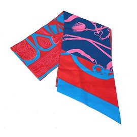 Hermès HERMES Polka Dot Maxi Twilly Bandeau Scarf, Silk, Pink, Women's Pink