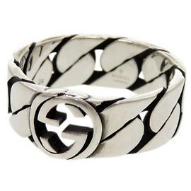 Anillo de plata Gucci Interlocking G en excelente estado Plata