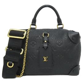 Bolsa de mão Petite Malle Souple Monogram Empreinte Louis Vuitton Preto