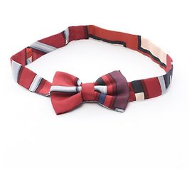 Cravatta Hermès Nouveau Papillon, seta, uomo, bordeaux, multicolore Multicolore