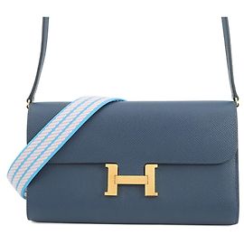 Hermès Constance Go Long Wallet in Sangle Cordage, Deep Blue/Epson, W Stamp, Wallet, Shoulder HERMES WALLET Blue