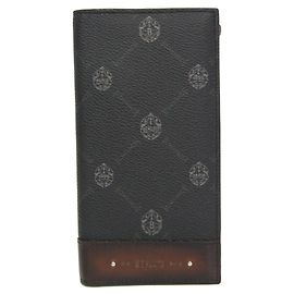 Berluti Neo Santal Stamp Men's Leather,PVC Long Wallet (fold) Black,Brown Black
