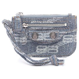 Cartera Balenciaga LE CAGOLE con monedero, denim, mujer, azul, Azul
