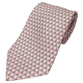 Hermès Hermes HERMES Tie Etrier Silk Twill Pink Men's Pink