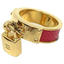 Hermès Anillo de bufanda HERMES Kelly Cadena Rojo x Oro H Bufanda Roja