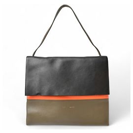Céline Borsa a Spalla Celine Clutch CELINE ALL SOFT Nero Arancione Khaki Nero