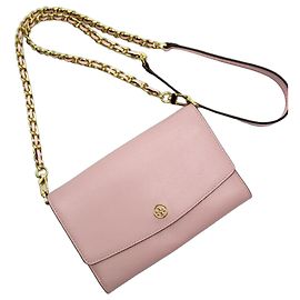 Tory Burch Shoulder Wallet Leather Pink Women's Pink