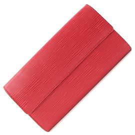 Cartera Bifold Sarah Epi Louis Vuitton Carmine Roja Larga para Mujer Roja