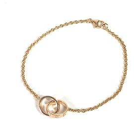 BRACCIALE DOPPIO CARTIER LOVE con bracciale a catena con logo, Oro e PG, Donna, Rosa Rosa