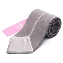 Corbata logo Dior Christian Dior, seda, hombre, gris Castaño