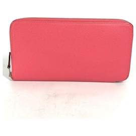 Hermès HERMES Azap Long Silk-in Portefeuille Ronde à Zip par Epson, Femme, Rose, Comme Neuf Rose