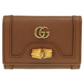 Gucci Bamboo Damen Lederbörse (gefaltet) Braun Braun