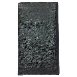 Bulgari BVLGARI Classico Bifold Long Wallet in Grained Leather, Black, Men's Black