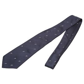 Chanel Coco Mark Sternschießkrawatte aus marineblauer Seide und Polyester für Herren CHANEL Marineblau