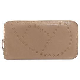 Hermès Hermes Evelyn Azap Long Etoupe Silver Hardware Wallet Chevre Women's HERMES Brown