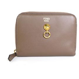 Fendi FENDI Bifold Wallet Visor Way Leather Brown Women's - Brown