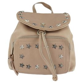 JIMMY CHOO Jimmy Choo SUKI Suki Backpack Daypack Leather Pink Beige One Shoulder Bag Mini Star Studs Pink