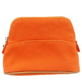 Hermès Hermes Bolide Pouch Cotton Leather Orange Orange