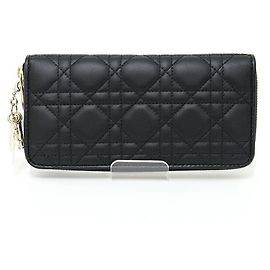 Cartera Lady Voyageur Christian Dior de cordero Cannage negro Negro