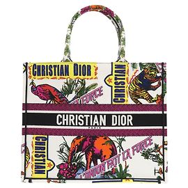 Christian Dior Book Tote Large Bag Canvas White White