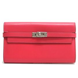 Cartera Larga con Solapa Porte Valeur Kelly de Hermès Rosa Rosa