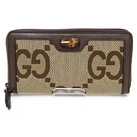 Gucci Carteira Continental Jumbo GG Diana em Bambu Marrom