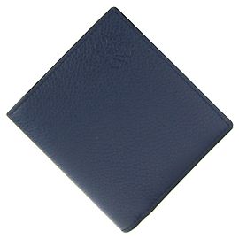 LOEWE fold Wallet Anagram Vertical Bifold Navy Black Leather color Men's Black