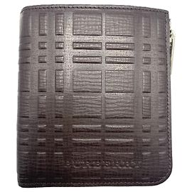 Burberry Nova Check Embossed Wallet Brown Shaped Fold BURBERRY Brown