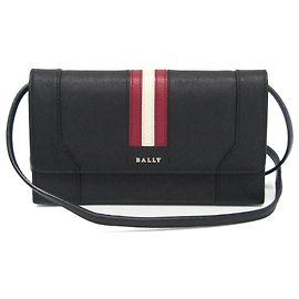 Bally Women's Leather Chain/Shoulder Wallet Black Black
