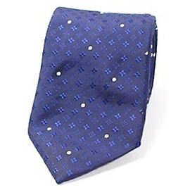 Louis Vuitton Silk Tie with Dotted Monogram Pattern for Men Blue