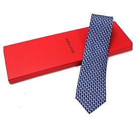 Corbata de seda Salvatore Ferragamo con patrón de perro, sin usar, para hombre Castaño